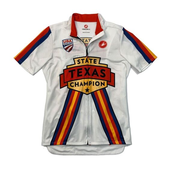 Castelli Jersey Mens S Small White Texas State Champion Team USA Cycling TXBRA - Picture 1 of 12